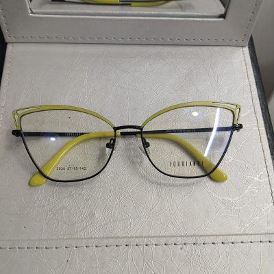 Armazón metal agatado negro con amarillo